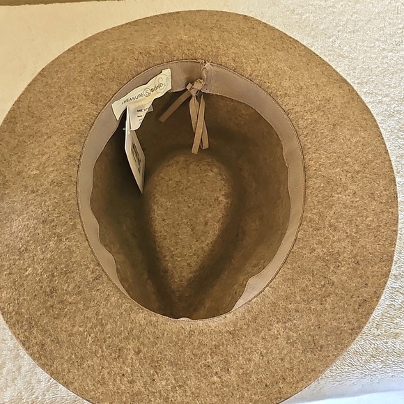 NWT Treasure & Bond Double -Braid Wool Felt Fedora Adjustable Hat Beige One Size - Picture 12 of 14